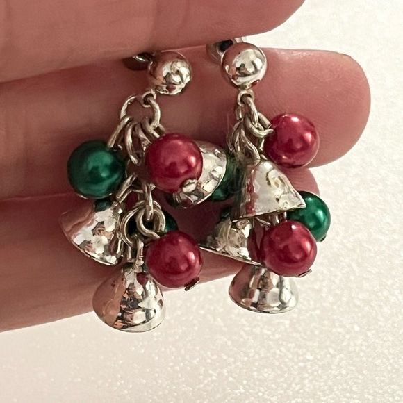 4 Vintage Sets of Holiday Christmas Jingle Bells Lights Dangle Drop Earrings - Picture 5 of 16